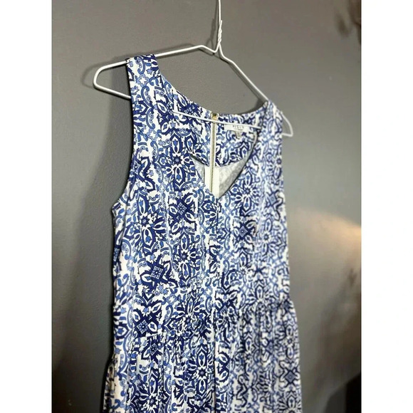 Milly For Design Nation Italia Dress A-Line V-neck Blue Combo 8 Pleated Banvin - Picture 4 of 12